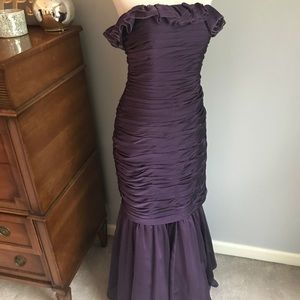Purple gown with removable train
